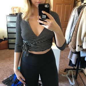 Striped Black Crop Top